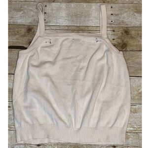 GAP CASUAL WEAR CLASSIC KNIT EMBROIDERED DAINTY FLORAL SWEATER TANK SZ. LARGE